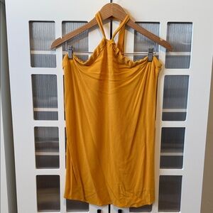 Elegant Mustard Halter Neck Skirt